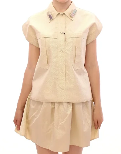 Elegant Beige Blouse Tank Top