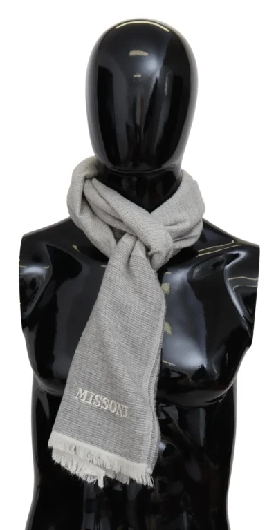 Beige 100% Wool Unisex Neck Wrap Scarf