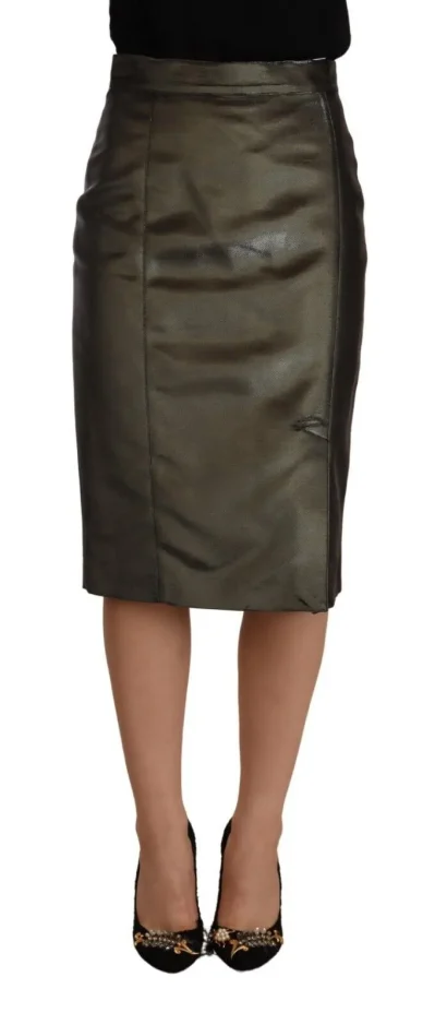 Chic High Waist Pencil Midi Skirt