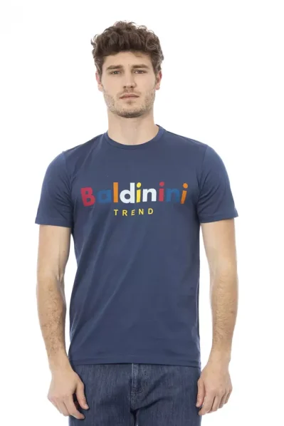 Blue Cotton Men T-Shirt