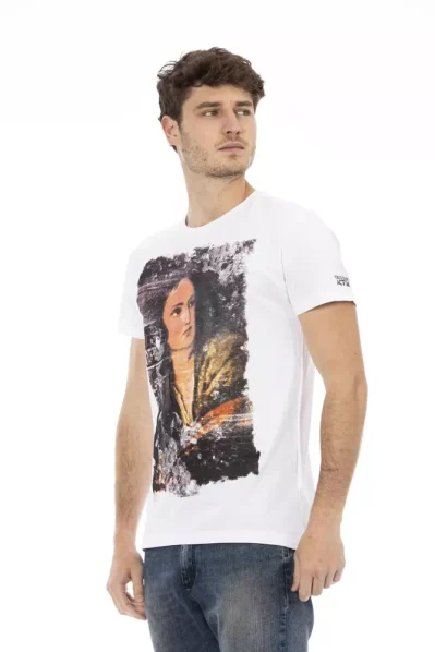 White Cotton Men T-Shirt