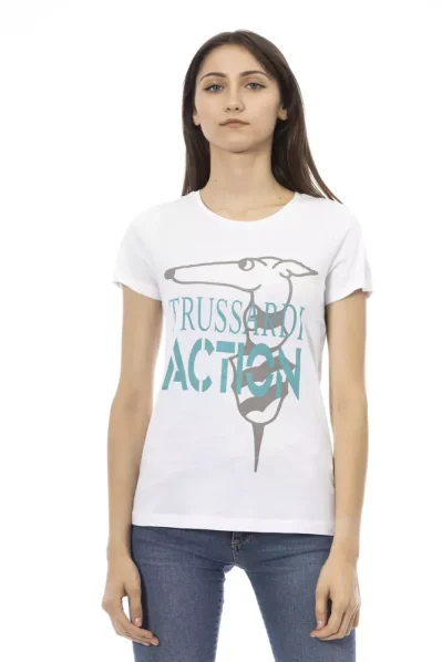 White Cotton Women T-Shirt