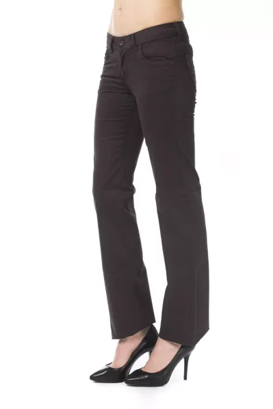 Brown Cotton Women Jeans