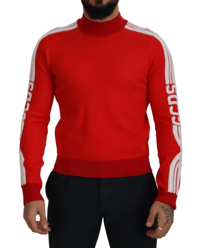 Elegant Red Pullover Sweater for Men
