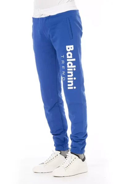 Blue Cotton Men Pant