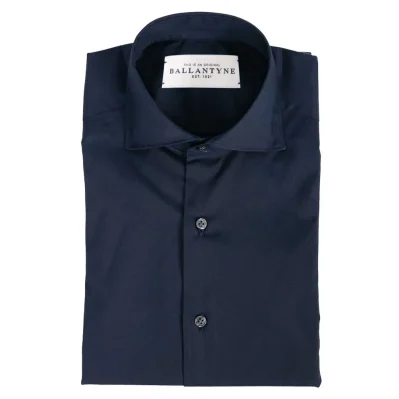 Blue Cotton Men Shirt