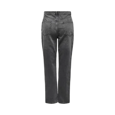 Gray Cotton Mom Jean
