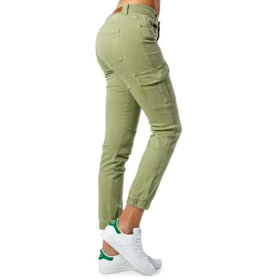 Green Cotton Skinny Pant
