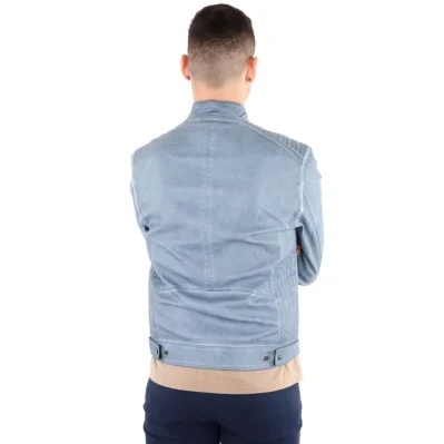 Light Blue Polyethylene Men Jacket