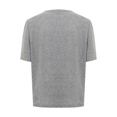 Chic Gray Cotton Tee for the Modern Woman