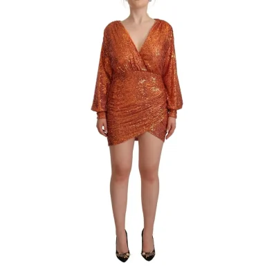 Orange Polyester Dress