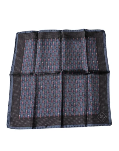 Dark Blue Beetle Square Handkerchief Scarf