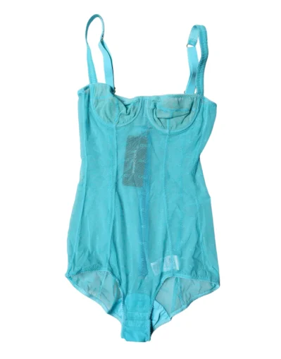 Blue Tulle Balconette Bra Bodysuit Underwear
