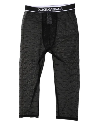 Black DG Logo Nylon Cropped Tights Underwear