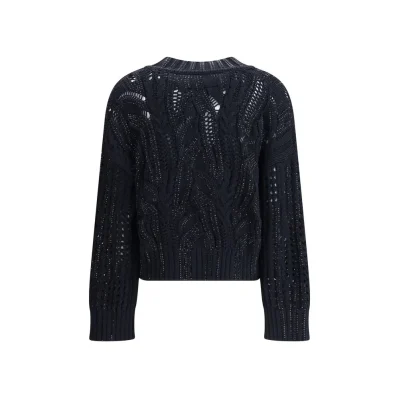 Rhinestone cotton Cardigan