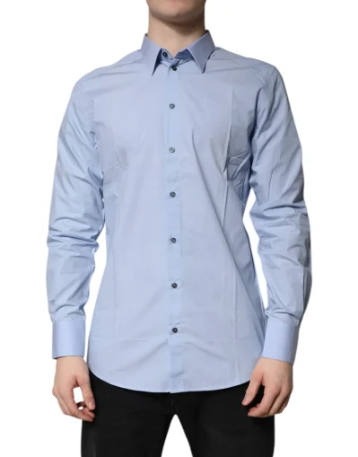 Light Blue Cotton GOLD Dress Formal Shirt