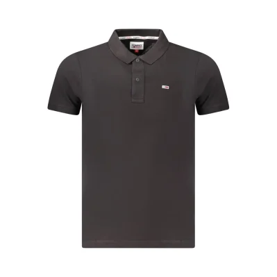 Black Cotton Men Polo Shirt