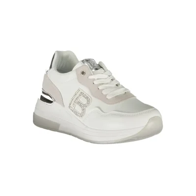 White Polyester Women Sneaker