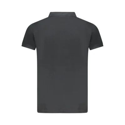 Black Cotton Men Polo Shirt
