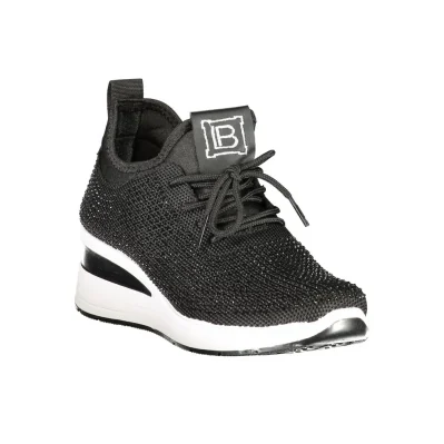 Black Polyester Women Sneaker