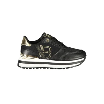 Black Polyester Women Sneaker