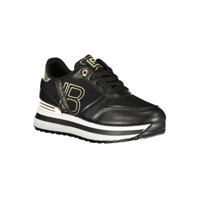 Black Polyester Women Sneaker