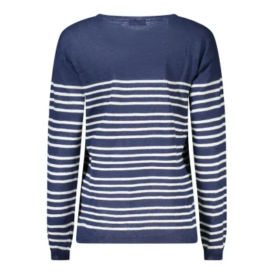 Blue Cotton Women Sweater