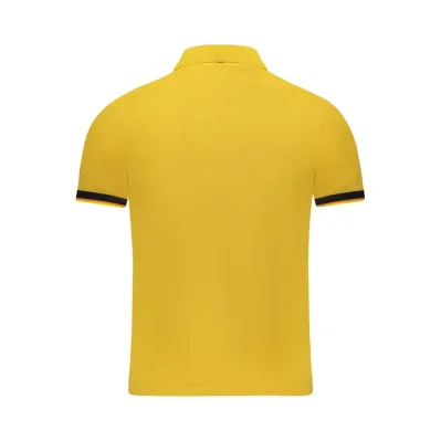 Yellow Cotton Men Polo Shirt