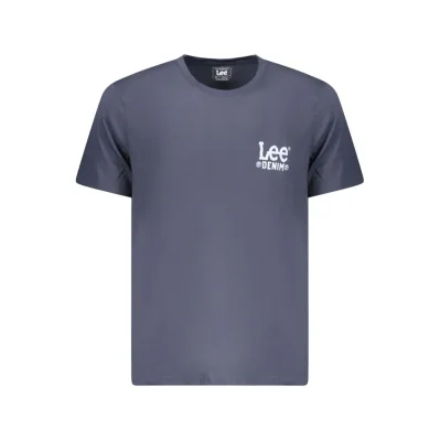 Blue Cotton Men T-Shirt