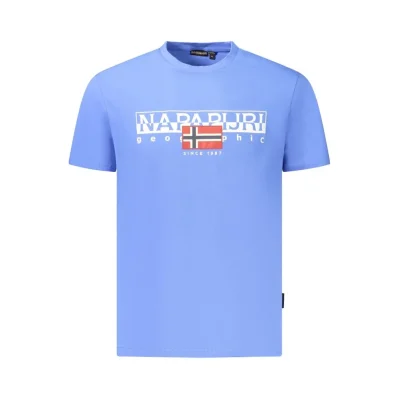 Blue Cotton Men T-Shirt