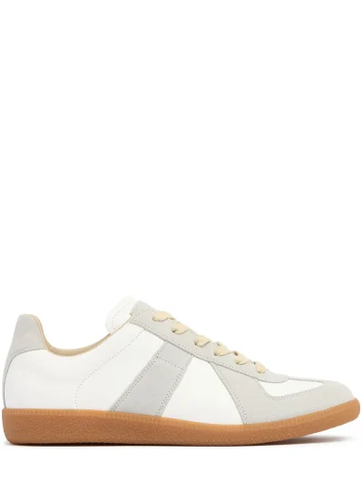 Low Replica Leather And Suede Sneakers