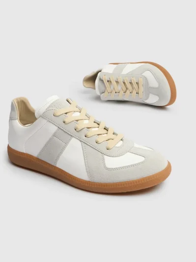 Low Replica Leather And Suede Sneakers