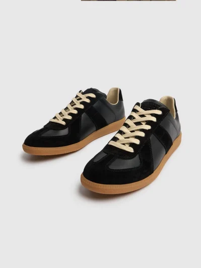 Low Replica Leather And Suede Sneakers