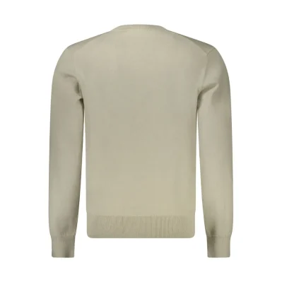 Beige Cotton Men Sweater