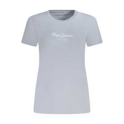 Light Blue Cotton Tops & T-Shirt