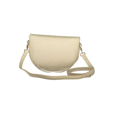 Beige Polyethylene Women Handbag