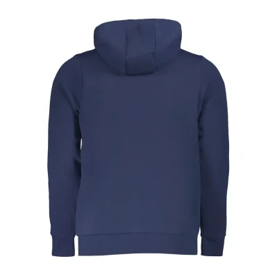 Blue Cotton Men Hooded Sweater