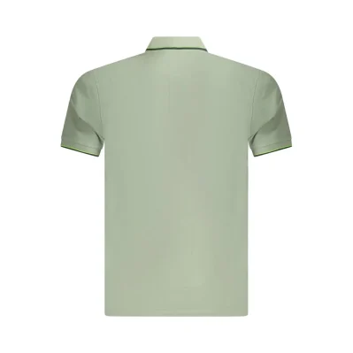 Green Cotton Men Polo Shirt