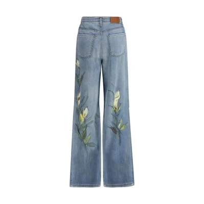 Floral Print Jeans