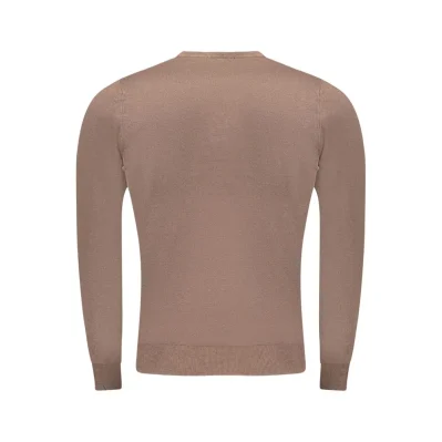 Brown Viscose Men Sweater