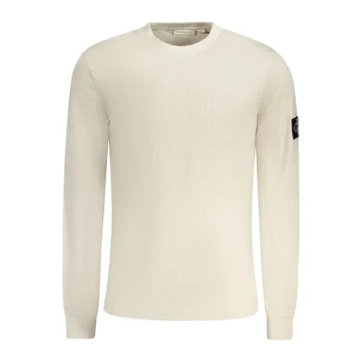 Beige Cotton Men Sweater
