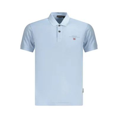 Light Blue Cotton Men Polo Shirt