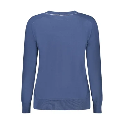 Blue Cotton Women Sweater