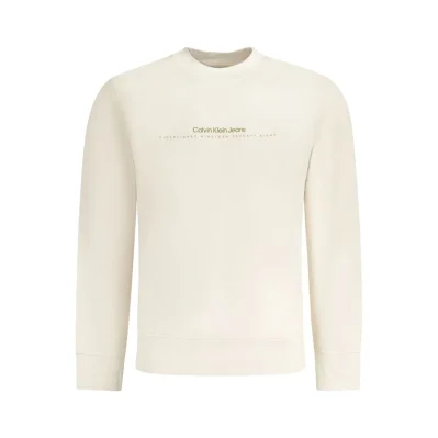 Beige Cotton Men Sweater