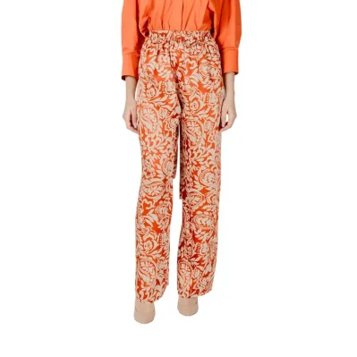 Red Polyester Jeans & Pant