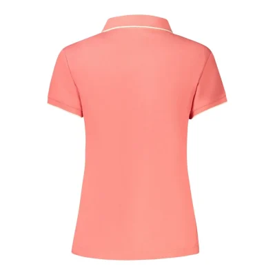 Pink Cotton Women Polo Shirt