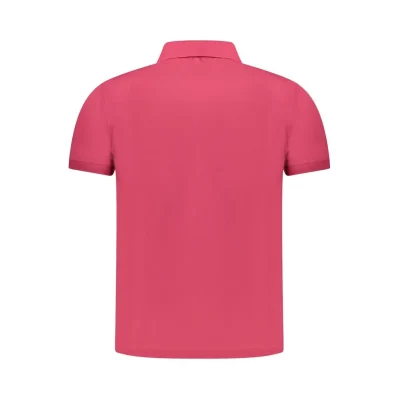 Pink Cotton Men Polo Shirt