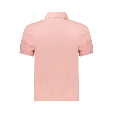 Pink Cotton Men Polo Shirt
