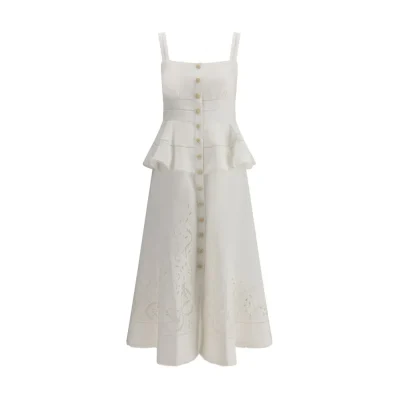 Linen and cotton midi Dress