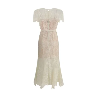 WHITE LACE MIDI DRESS